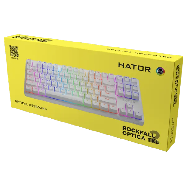 Tastatură Hator Rockfall 2 Optica TKL Cu fir/ White photo 6