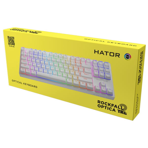 Tastatură Hator Rockfall 2 Optica TKL Cu fir/ White photo 6