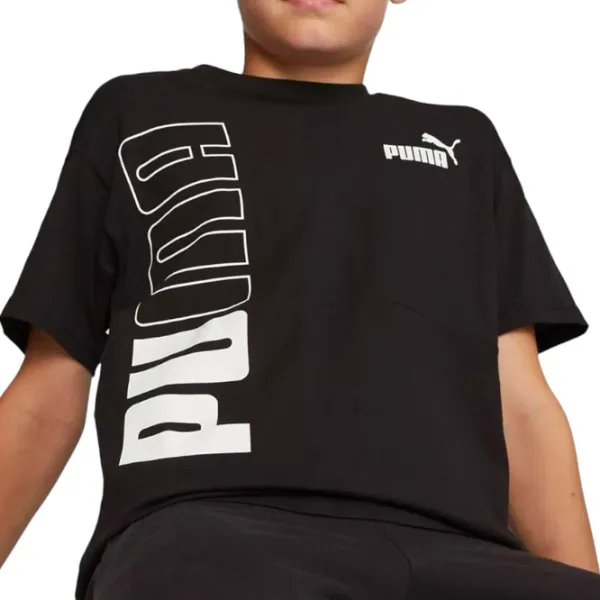Tricou pentru băieți Puma Power Colorblock Tee B 128/ Black photo 3