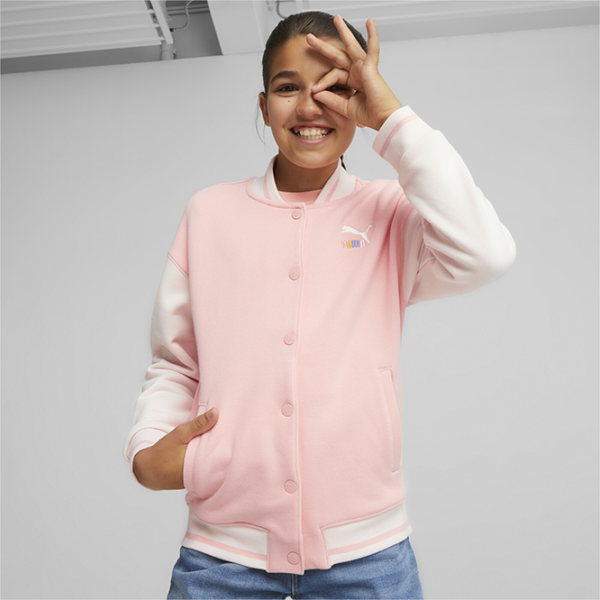 Hanorac pentru fetiţe Puma Classics Sweater Wthr Bomber Jacket G 128/ Peach photo 3 Hanorac pentru fetiţe Puma Classics Sweater Wthr Bomber Jacket G 128/ Peach photo 3