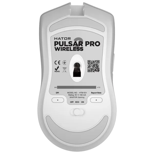 Мышь Hator Pulsar 2 PRO Wireless USB/ Белый photo 5
