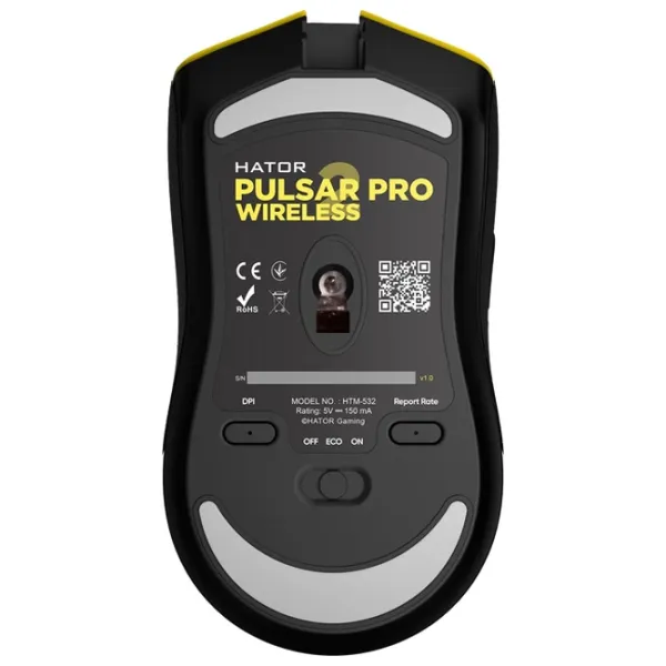 Мышь Hator Pulsar 2 PRO Wireless USB/ Желтый photo 5