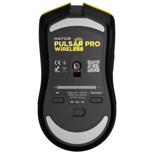 Мышь Hator Pulsar 2 PRO Wireless USB/ Желтый photo 5