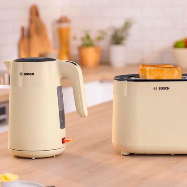 Электрочайник Bosch TWK2M167 1.7л / Закрытая спираль / Бежевый photo 2
