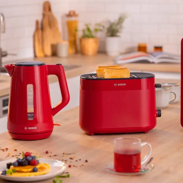 Ceainic electric Bosch TWK1M124 1.7l / Ascuns spirală / Red photo 2