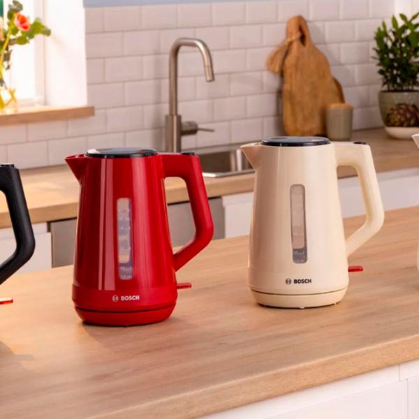 Ceainic electric Bosch TWK1M124 1.7l / Ascuns spirală / Red photo 4