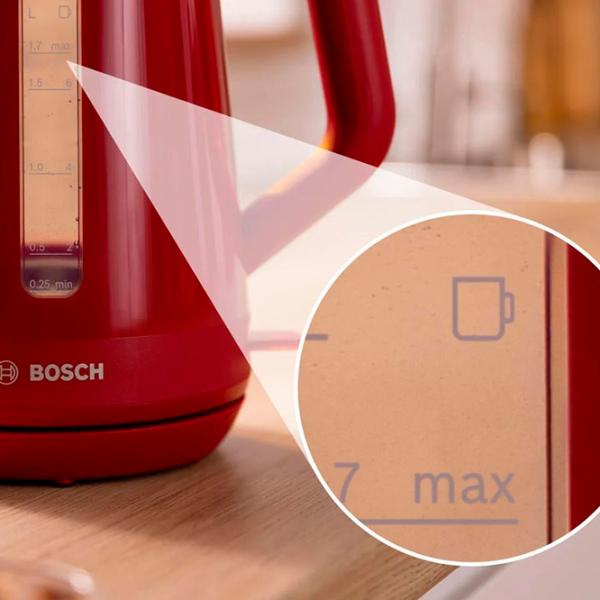 Ceainic electric Bosch TWK1M124 1.7l / Ascuns spirală / Red photo 5