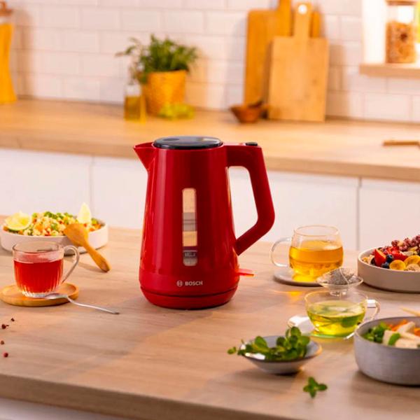 Ceainic electric Bosch TWK1M124 1.7l / Ascuns spirală / Red photo 7