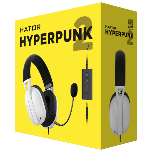 Căști Hator Hyperpunk 2 USB 7.1 Black White Cu fir/ Gaming photo 6