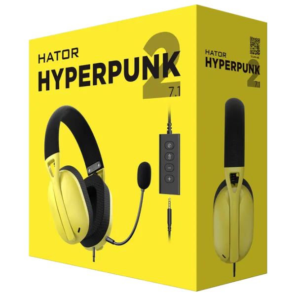 Наушники Hator Hyperpunk 2 USB 7.1 Черный Желтый Проводная/ Игровой photo 6