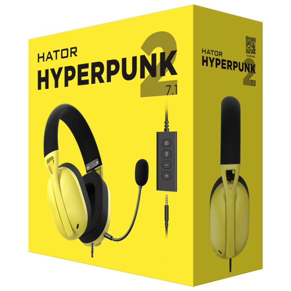 Наушники Hator Hyperpunk 2 USB 7.1 Черный Желтый Проводная/ Игровой photo 6