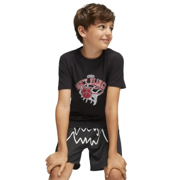 Футболка для мальчиков Puma Basketball Graphic Tee B 152 / Черный photo 4 Футболка для мальчиков Puma Basketball Graphic Tee B 152 / Черный photo 4
