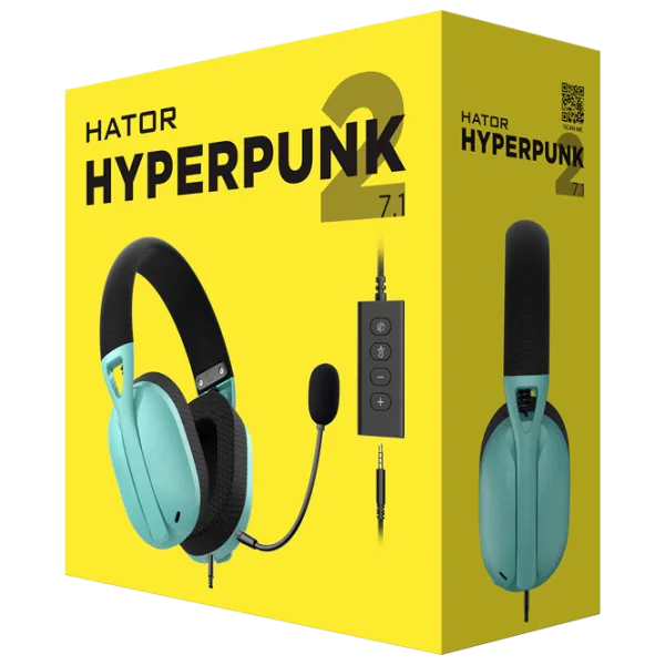 Căști Hator Hyperpunk 2 USB 7.1 Black Mint Cu fir/ Gaming photo 6