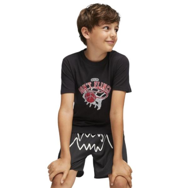 Футболка для мальчиков Puma Basketball Graphic Tee B 176 / Черный photo 4