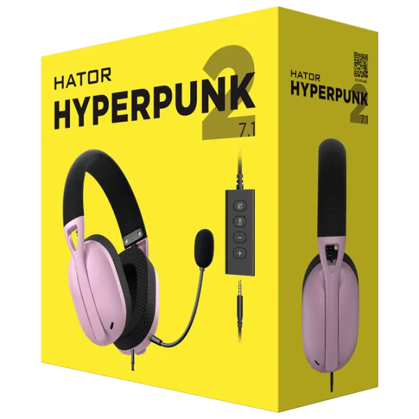 Наушники Hator Hyperpunk 2 USB 7.1 Черный Сиреневый Проводная/ Игровой photo 6