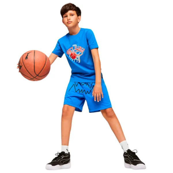 Tricou pentru băieți Puma Basketball Graphic Tee B 152 / Blue photo 3 Tricou pentru băieți Puma Basketball Graphic Tee B 152 / Blue photo 3