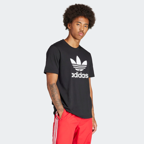 Tricou pentru bărbați Adidas Trefoil T-Shirt 100% bumbac/ Black photo 4