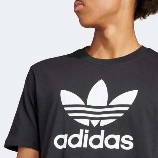 Tricou pentru bărbați Adidas Trefoil T-Shirt 100% bumbac/ Black photo 5