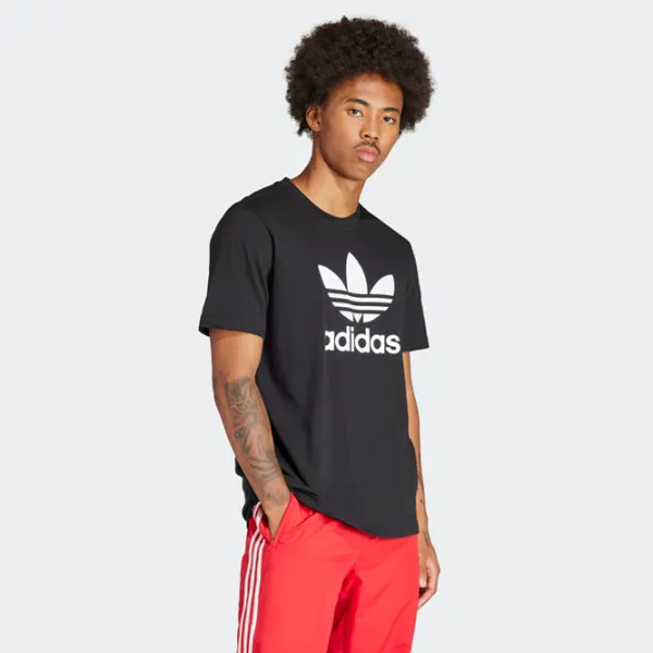 Tricou pentru bărbați Adidas Trefoil T-Shirt 100% bumbac/ Black photo 4
