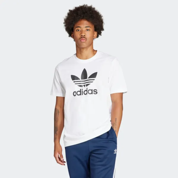 Tricou pentru bărbați Adidas Trefoil T-Shirt 100% bumbac/ White photo 2