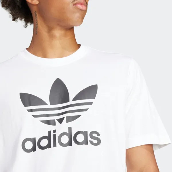 Tricou pentru bărbați Adidas Trefoil T-Shirt 100% bumbac/ White photo 5