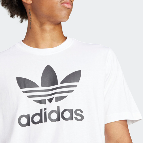 Tricou pentru bărbați Adidas Trefoil T-Shirt 100% bumbac/ White photo 5