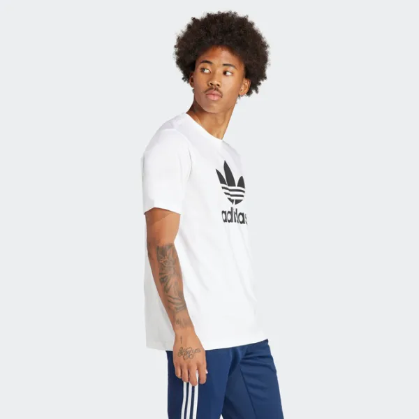 Tricou pentru bărbați Adidas Trefoil T-Shirt 100% bumbac/ White photo 4