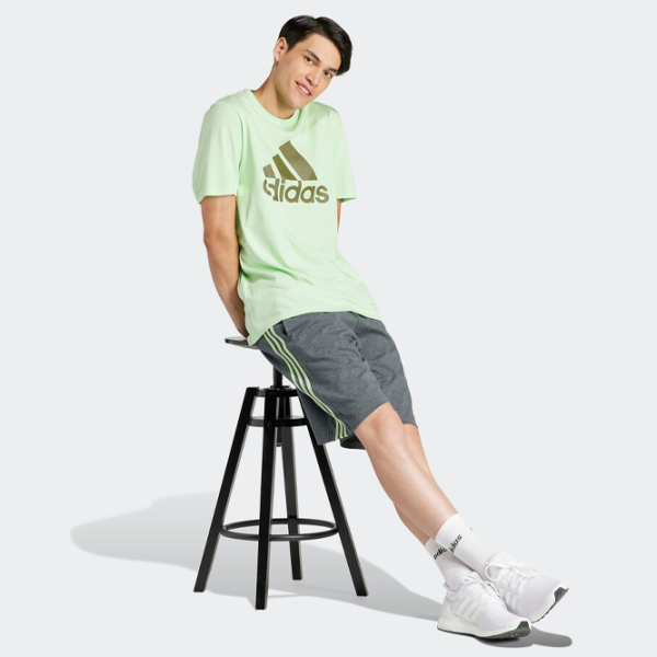 Tricou pentru bărbați Adidas M Bl Sj T 100% bumbac/ Yellow-green photo 4