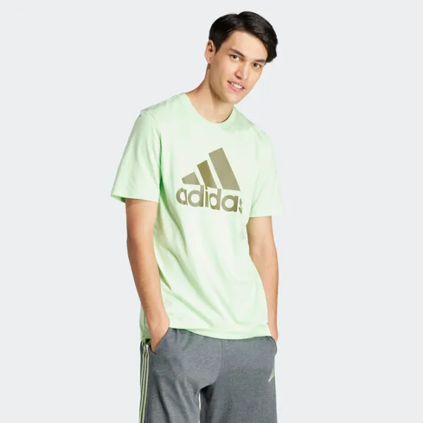 Футболка для мужчин Adidas M Bl Sj T 100% хлопок/ Желто-зеленый photo 2