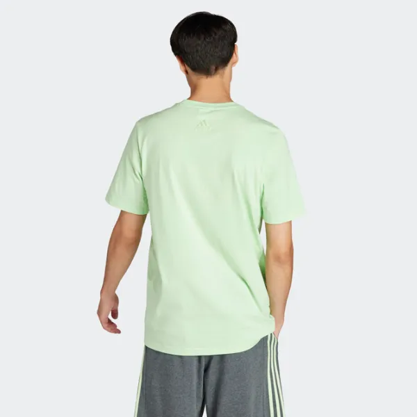 Футболка для мужчин Adidas M Bl Sj T 100% хлопок/ Желто-зеленый photo 3