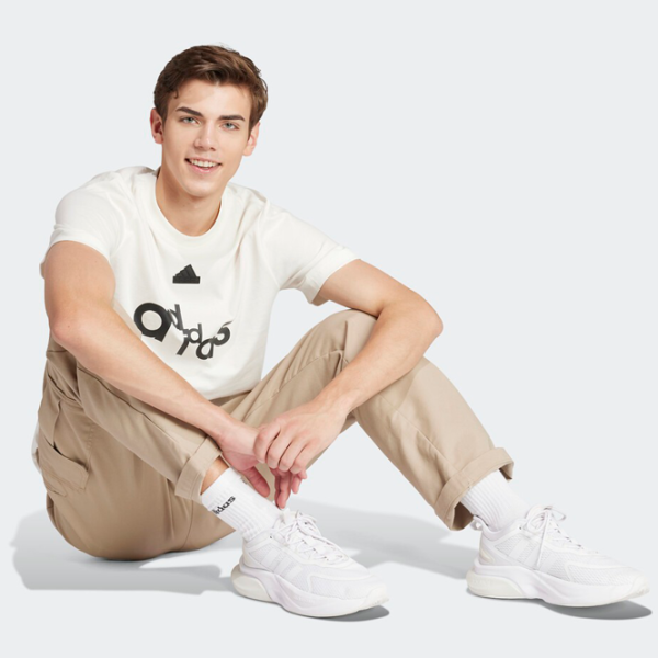 Tricou pentru bărbați Adidas Bl Sj T Q1 Gd 100% bumbac/ White photo 4