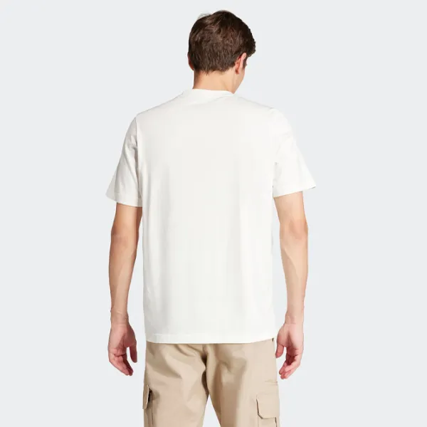 Tricou pentru bărbați Adidas Bl Sj T Q1 Gd 100% bumbac/ White photo 3