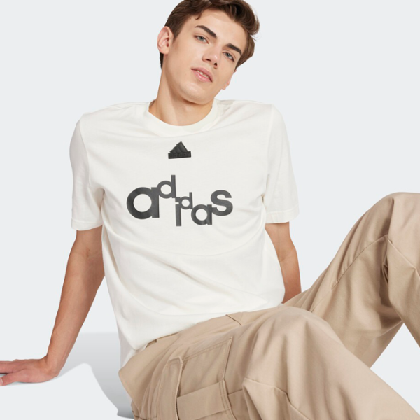 Tricou pentru bărbați Adidas Bl Sj T Q1 Gd 100% bumbac/ White photo 5