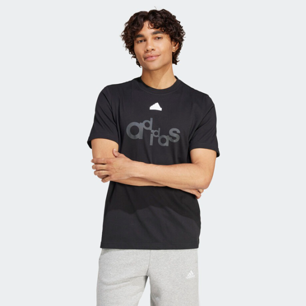 Tricou pentru bărbați Adidas Bl Sj T Q1 Gd 100% bumbac/ Black photo 2