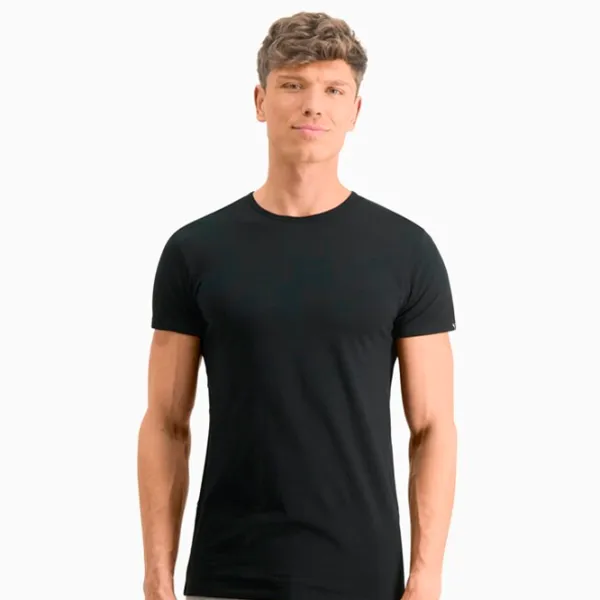 Футболка для мужчин Puma Basic 2Crew Tee Хлопок/ Черный photo 3