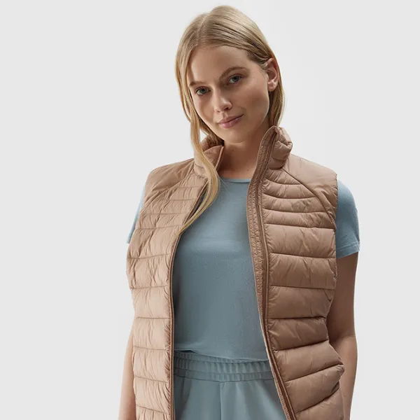Vestă pentru femei 4F 4FWSS24TVJAF111-20S XL/ Beige photo 2