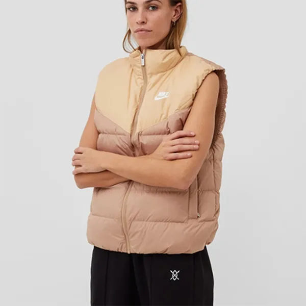 Vestă pentru femei Nike W Nsw Tf Dwn Wr M/ Beige photo 2