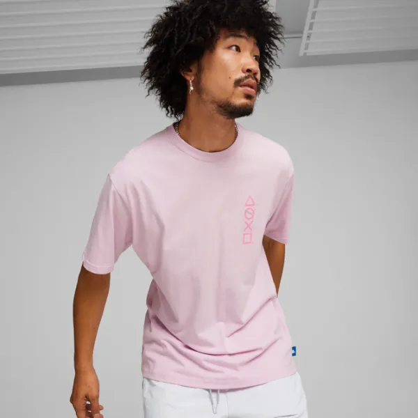 Tricou pentru bărbați Puma X Playstation Elevated Tee 100% bumbac/ Grape Mist photo 3