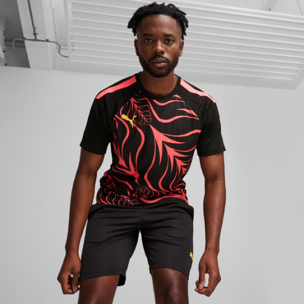 Tricou pentru bărbați Puma individualLIGA Graphic Jersey 100% poliester reciclat/ Black Sunset Glow photo 3