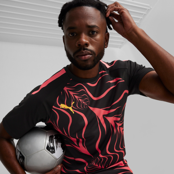 Футболка для мужчин Puma individualLIGA Graphic Jersey 100% переработанный полиэстер/ Black Sunset Glow photo 6