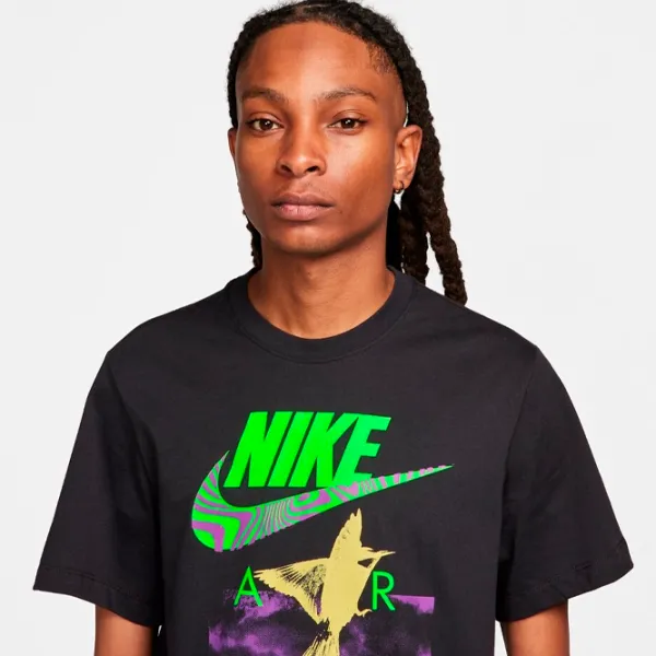 Tricou pentru bărbați Nike U Nsw Tee Brandriff In Air 100% bumbac/ Black photo 4 Tricou pentru bărbați Nike U Nsw Tee Brandriff In Air 100% bumbac/ Black photo 4
