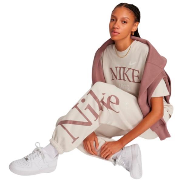 Pantaloni sportivi pentru femei Nike W Nsw Phnx Flc Os Logo Swtpnt XL/ Beige photo 3