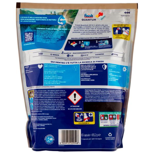 Capsule FINISH Quantum Lemon 63 tab comprimate / pentru îndepartarea murdăriei photo 2