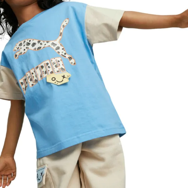 Футболка для мальчиков Puma Classics Mix Mtch Tee Regal 104/ Синий photo 4