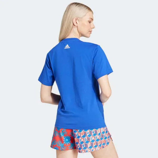 Tricou pentru femei Adidas Farm Gfx Tee Bold 100% bumbac/ Blue photo 3