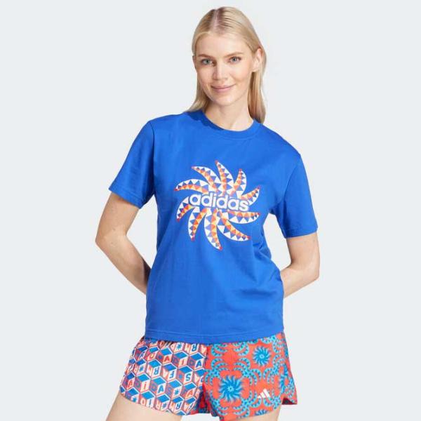 Футболка для женщин Adidas Farm Gfx Tee Bold 100% хлопок/ Синий photo 2