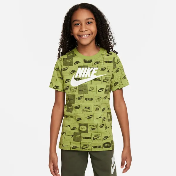 Футболка для девочек Nike K Nsw Tee Club Ssnl Aop Hbr  / Зеленый photo 2 Футболка для девочек Nike K Nsw Tee Club Ssnl Aop Hbr  / Зеленый photo 2