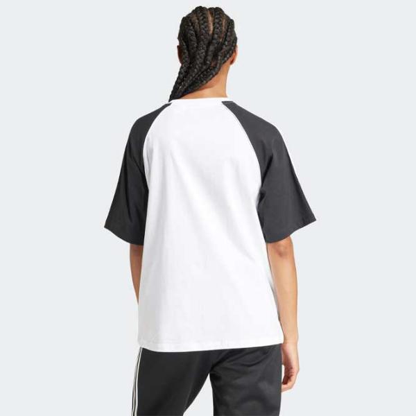 Tricou pentru femei Adidas Blocked Tee Os 100% bumbac/ White photo 3