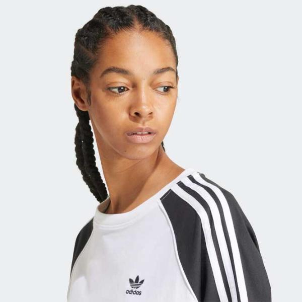 Tricou pentru femei Adidas Blocked Tee Os 100% bumbac/ White photo 5