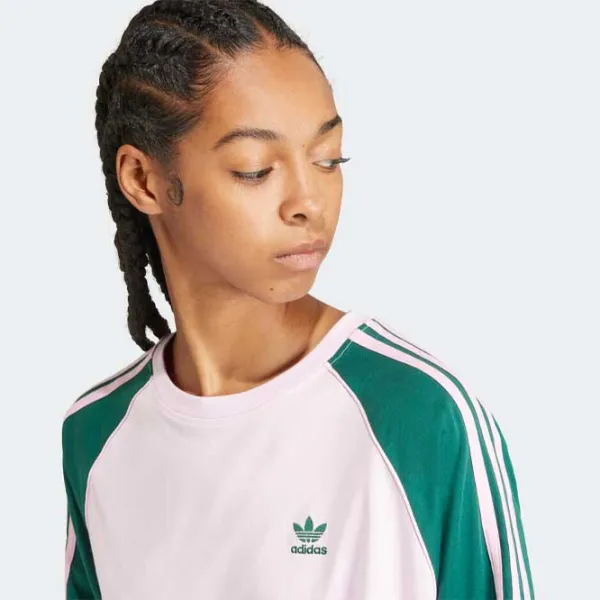 Tricou pentru femei Adidas Blocked Tee Os 100% bumbac/ White photo 5